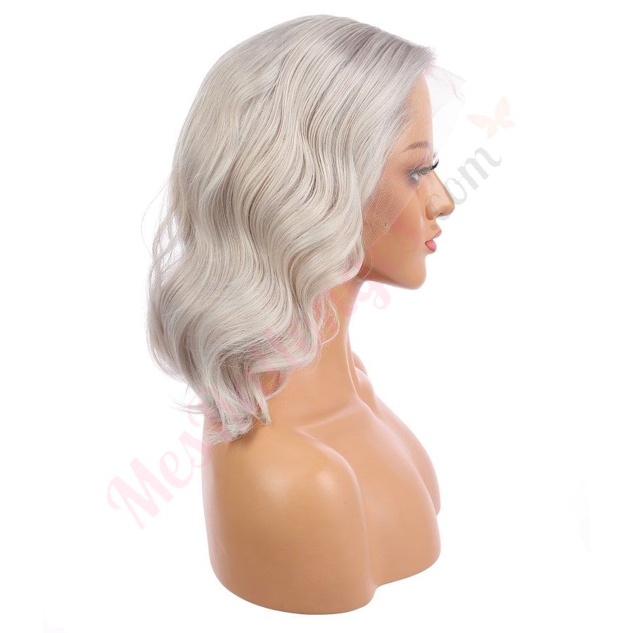 Chloe Short Silver Remy Human Hair Wig 14 Inches Bob Wig Tara Hair