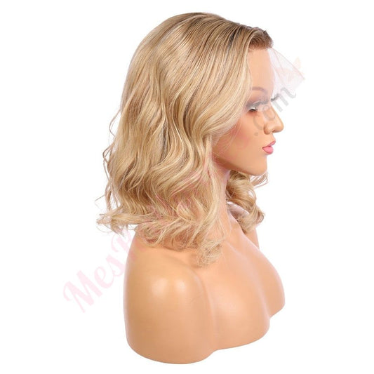 Penelope - Short Ombre Blonde Remy Human Hair Wig 14 Inches Bob Wig