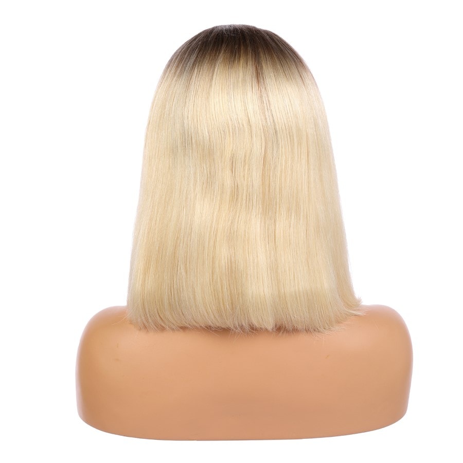 Ella - Short Ombre Blonde Remy Human Hair Wig 14 Inches Bob Wig