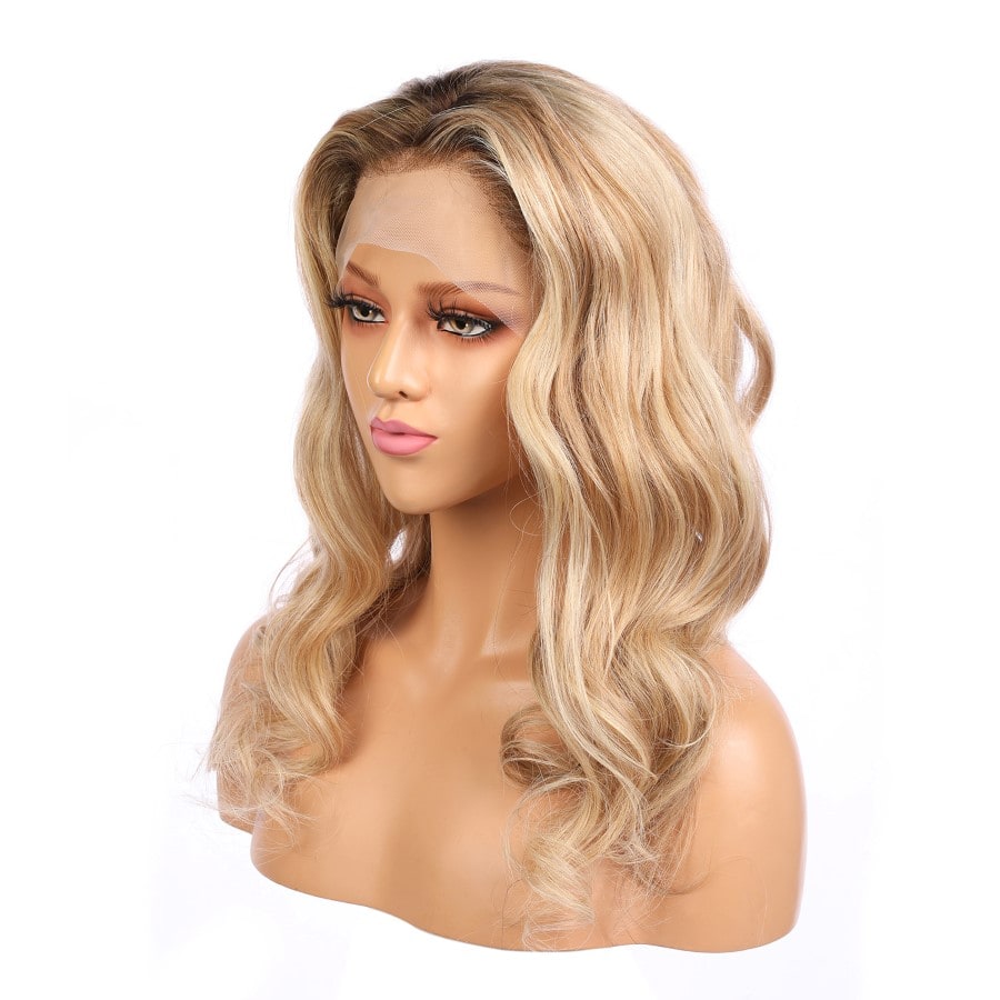 Olivia - Long Blonde Remy Human Hair Wig 18 Inches