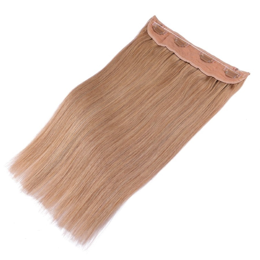 Extensiones de cabello con alambre invisible color marrón miel n.° 12: cabello humano Remy 100 % real