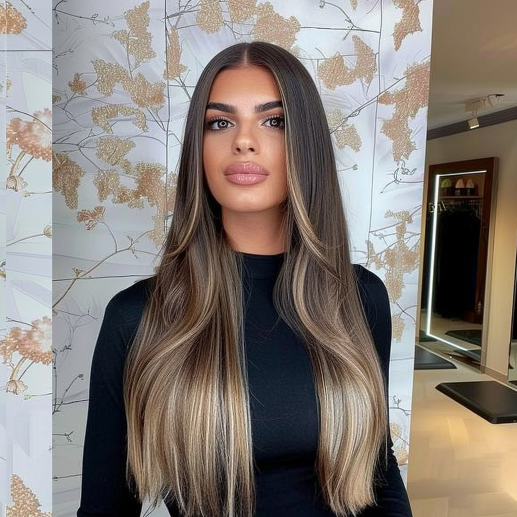 Isabella - Long Highlighted Blonde Remy Human Hair Wig 18 Inches