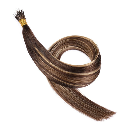 Ombre Balayage Nano Rings Beads Hair Extensions, 20 grams, 100% Real Remy Human Hair
