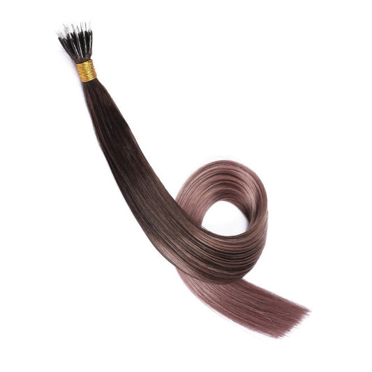 Extensions de cheveux en perles avec anneaux nano pastel ombré, 20 grammes, 100 % vrais cheveux humains Remy