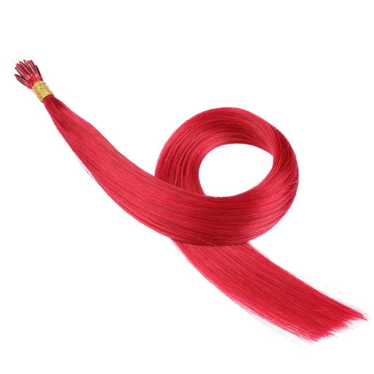 Extensions de cheveux en perles Nano Rings rouges, 20 grammes, 100 % vrais cheveux humains Remy