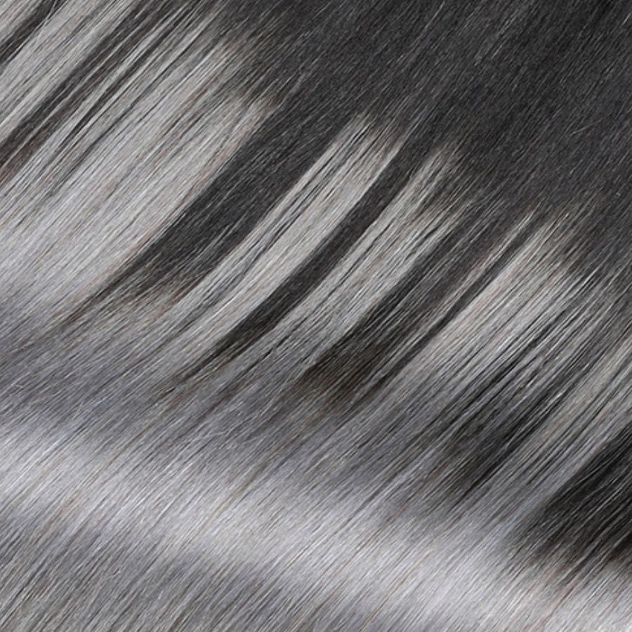 Extensions adhésives gris ombré, 20 trames, 45 grammes, 100 % cheveux humains Remy