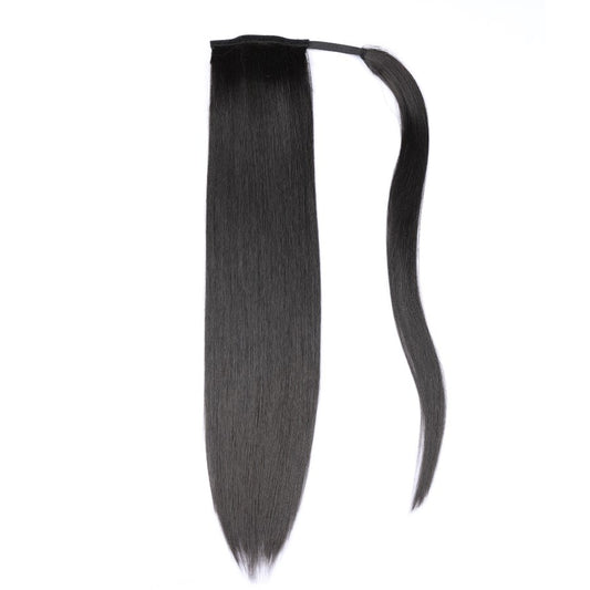 Black/Brown Ponytail Hair Extensions - 100% Real Remy Human Hair