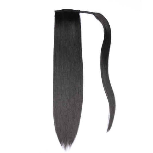 Extensions de cheveux queue de cheval noires/brunes #1b - 100 % cheveux humains Remy