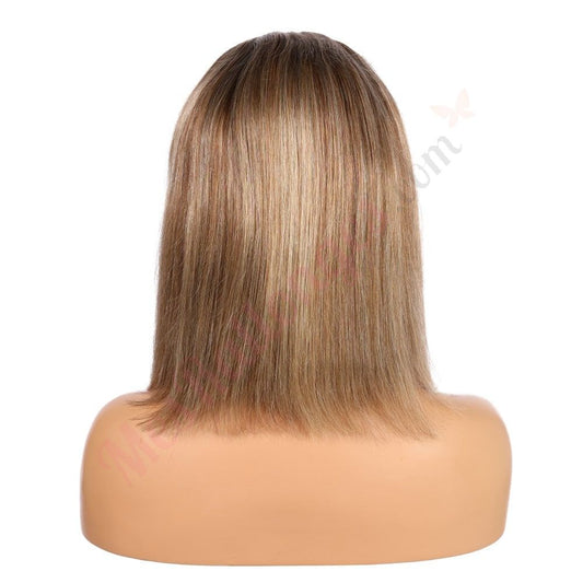Zoey #2 - Short Ombre Blonde Remy Human Hair Wig 14 Inches Bob Wig