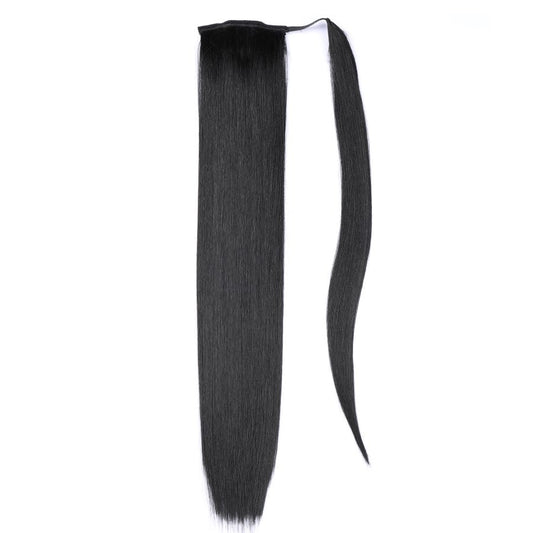 Extensions de cheveux queue de cheval Jet Black #1 - 100 % vrais cheveux humains Remy