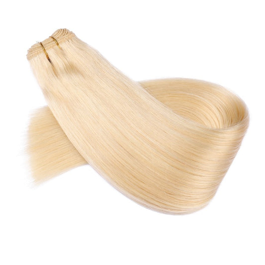 Extension de cheveux tissés à coudre blond décoloré #613, 100 % vrais cheveux humains Remy