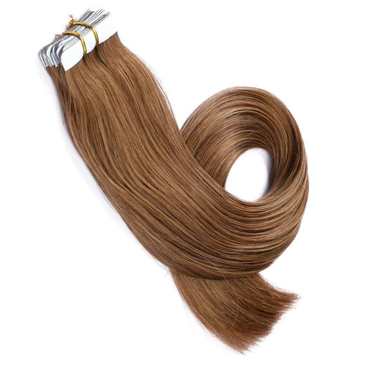 Light Brown Invisible Tape-in Extensions, 20 wefts, 45 grams, 100% Real Remy Human Hair
