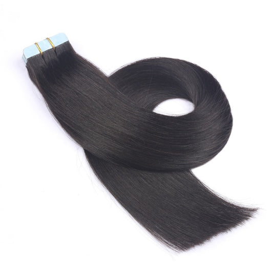Extensiones adhesivas de color negro y marrón n.° 1b, 20 tramas, 45 gramos, 100 % cabello humano Remy real