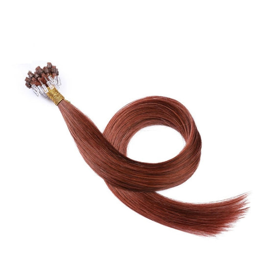 Extensions de cheveux en micro-perles auburn foncé #33, 20 grammes, 100 % cheveux humains Remy