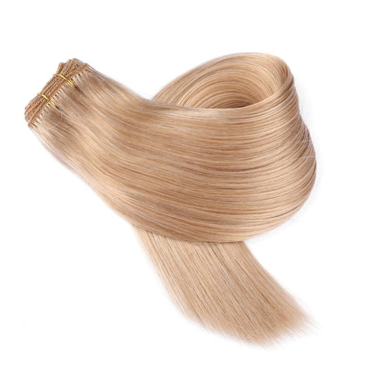 Extension de cheveux tissés à coudre Sandy Blonde, 100 % vrais cheveux humains Remy
