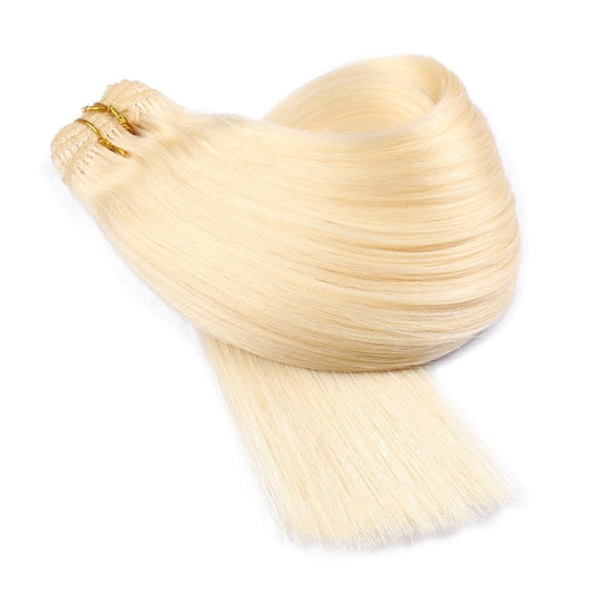 Extension de cheveux tissés à coudre blonds #60, 100 % vrais cheveux humains Remy