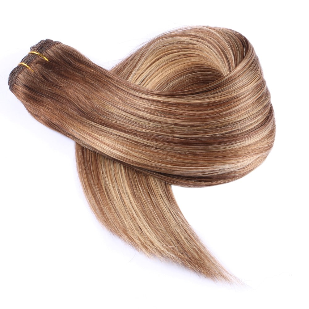 Extension de cheveux tissés à coudre ombré Balayage, 100 % vrais cheveux humains Remy