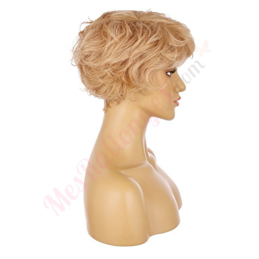 10" Strawberry Blonde Short Wig 10 inch Remy Human Hair with bang # TD-051
