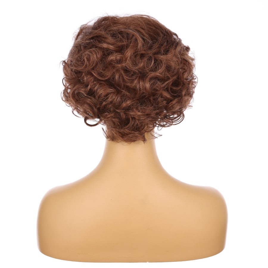 Perruque courte en cuivre clair de 10 pouces, cheveux humains Remy de 10 pouces # TD-065-4