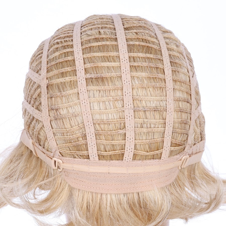 Perruque courte blonde beige 10 pouces 10 pouces cheveux humains Remy avec bang # 5-3