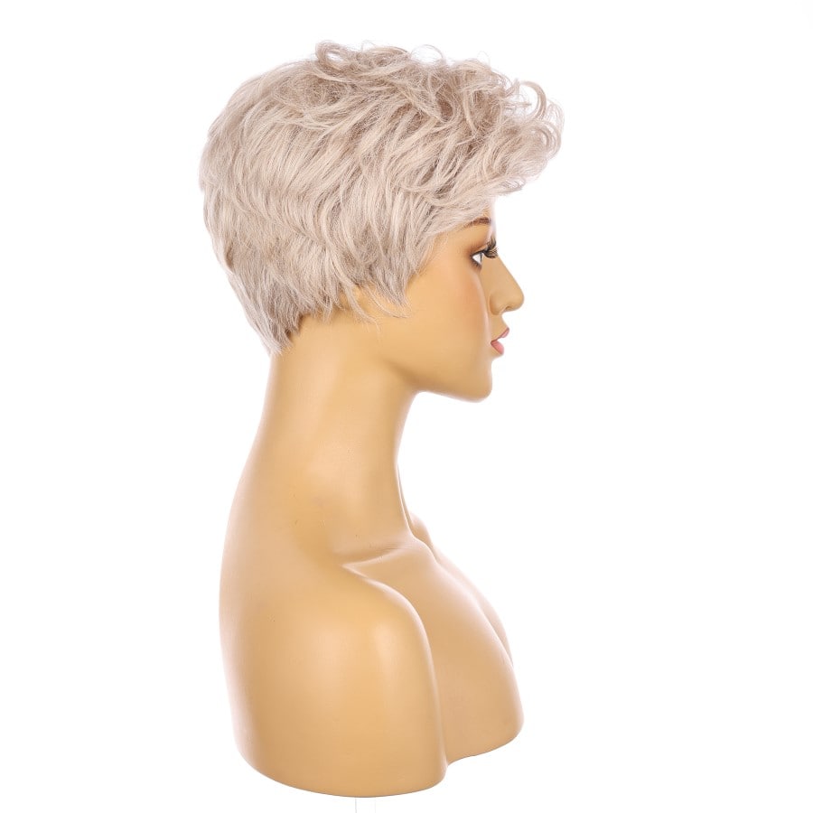 Perruque courte blond cendré clair de 10 pouces, cheveux humains Remy de 10 pouces #2-2