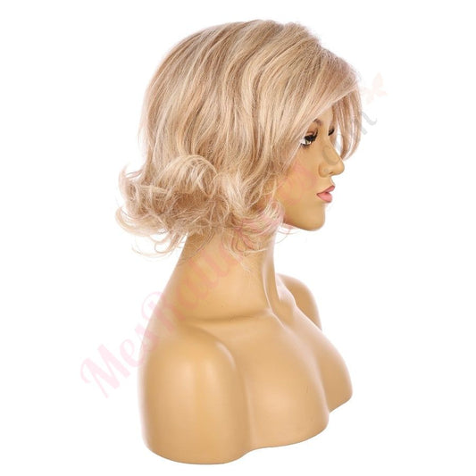 12" Beige and Honey Blonde Short Wig 12 inch Remy Human Hair with bang # 12-1-12inch