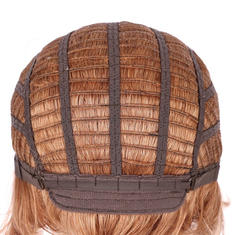 Perruque courte blonde cuivrée de 10 pouces, cheveux humains Remy avec frange # 10-3