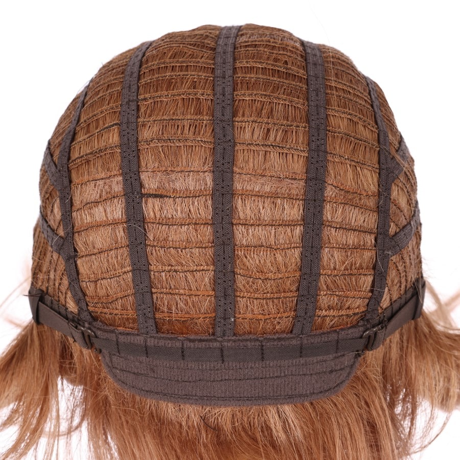 Perruque courte marron miel 10 pouces, cheveux humains Remy avec frange #2-3