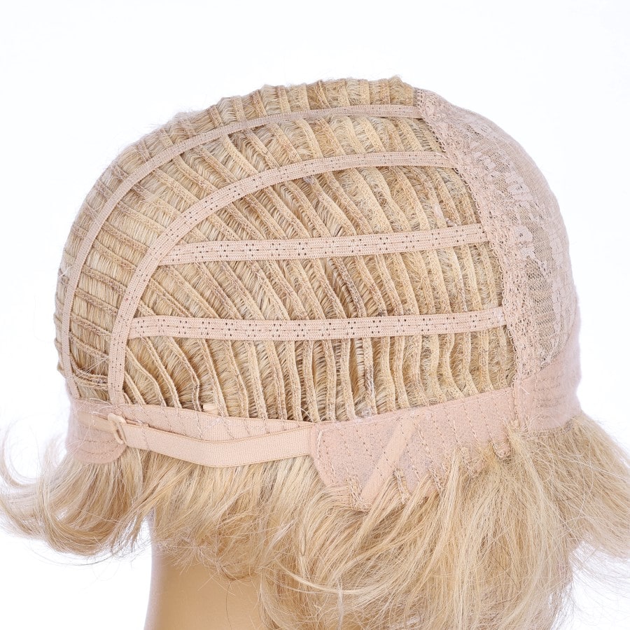 Perruque courte blonde beige 10 pouces 10 pouces cheveux humains Remy avec bang # 5-3