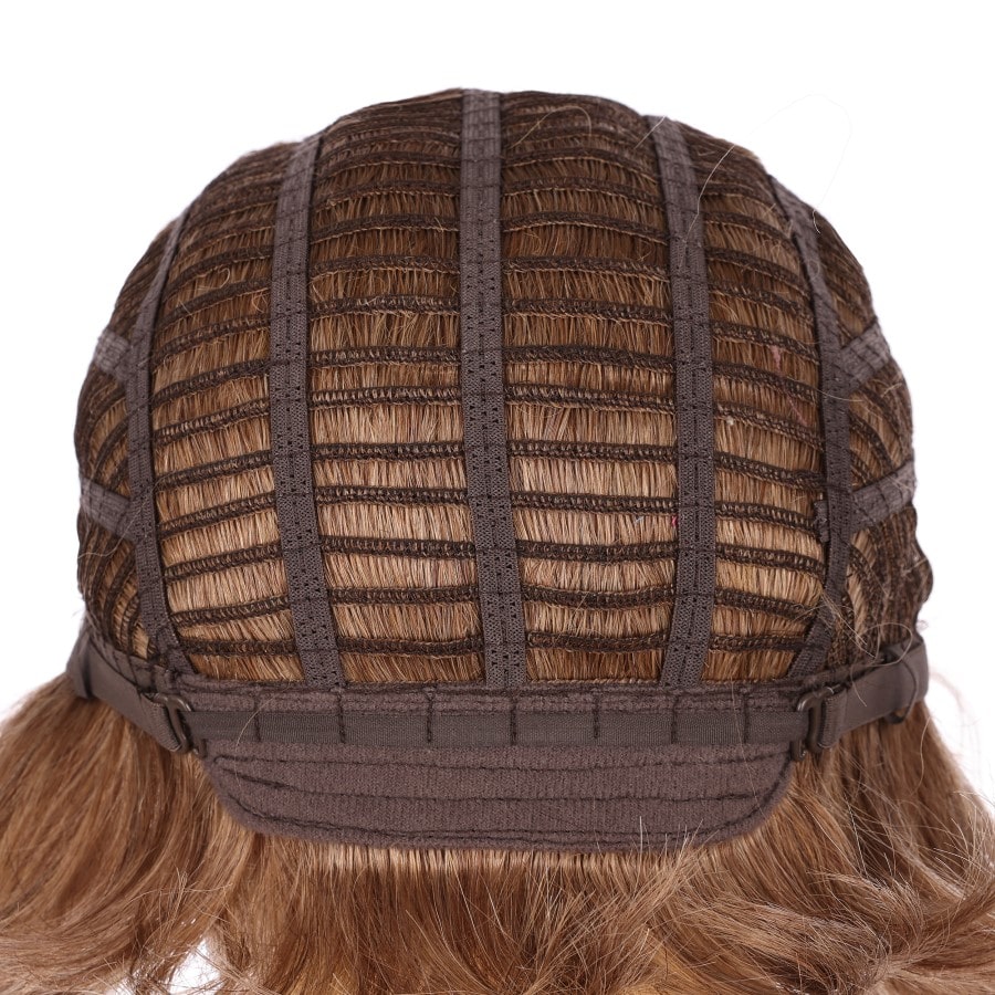 Peluca corta color marrón miel de 10 pulgadas, cabello humano Remy de 10 pulgadas con flequillo n.° 8-1