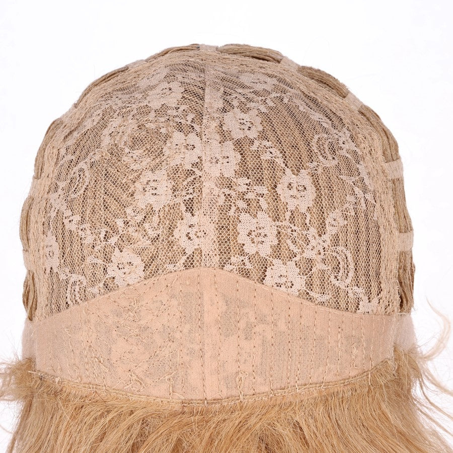 Perruque courte blonde dorée de 10 pouces, cheveux humains Remy avec frange # 4-3
