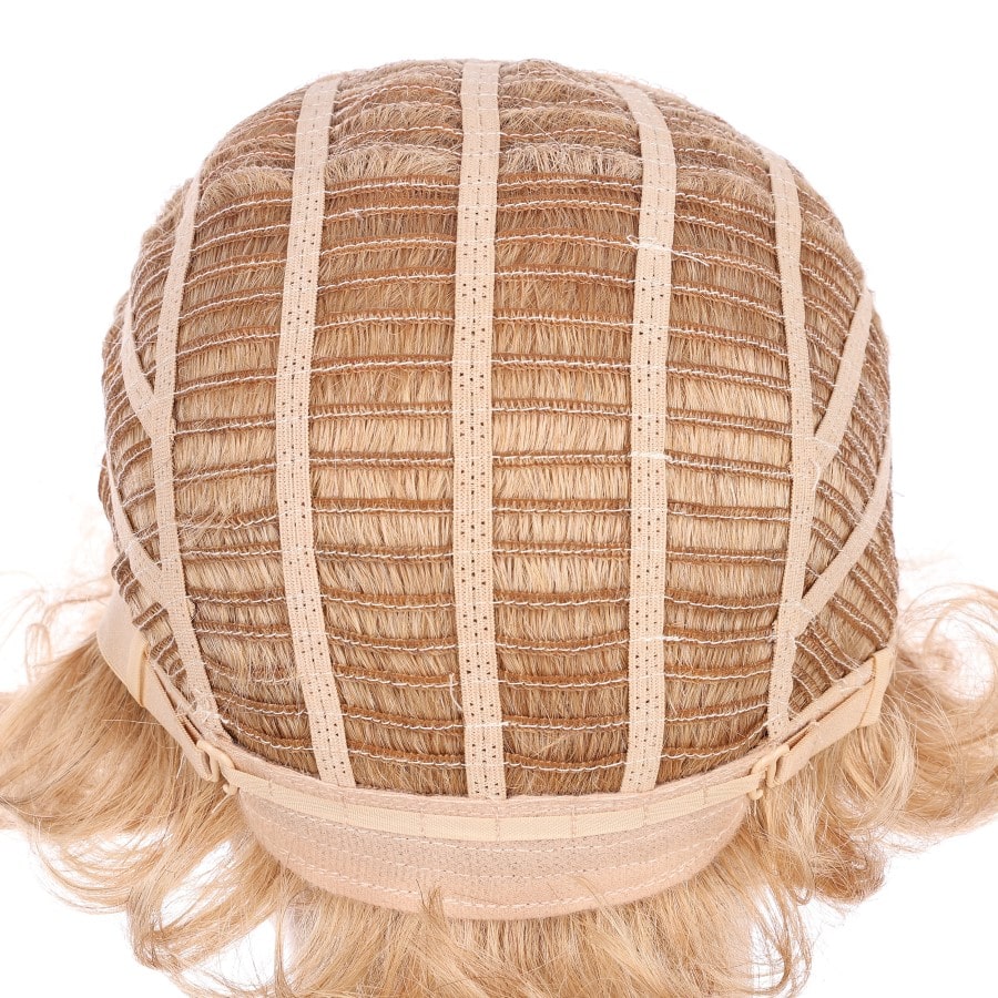 Perruque courte blonde claire de 10 pouces, cheveux humains Remy de 10 pouces avec frange # 3-3