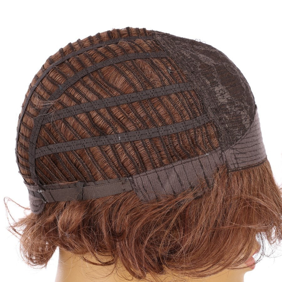 Perruque courte en cuivre clair de 10 pouces, cheveux humains Remy de 10 pouces # TD-065-4