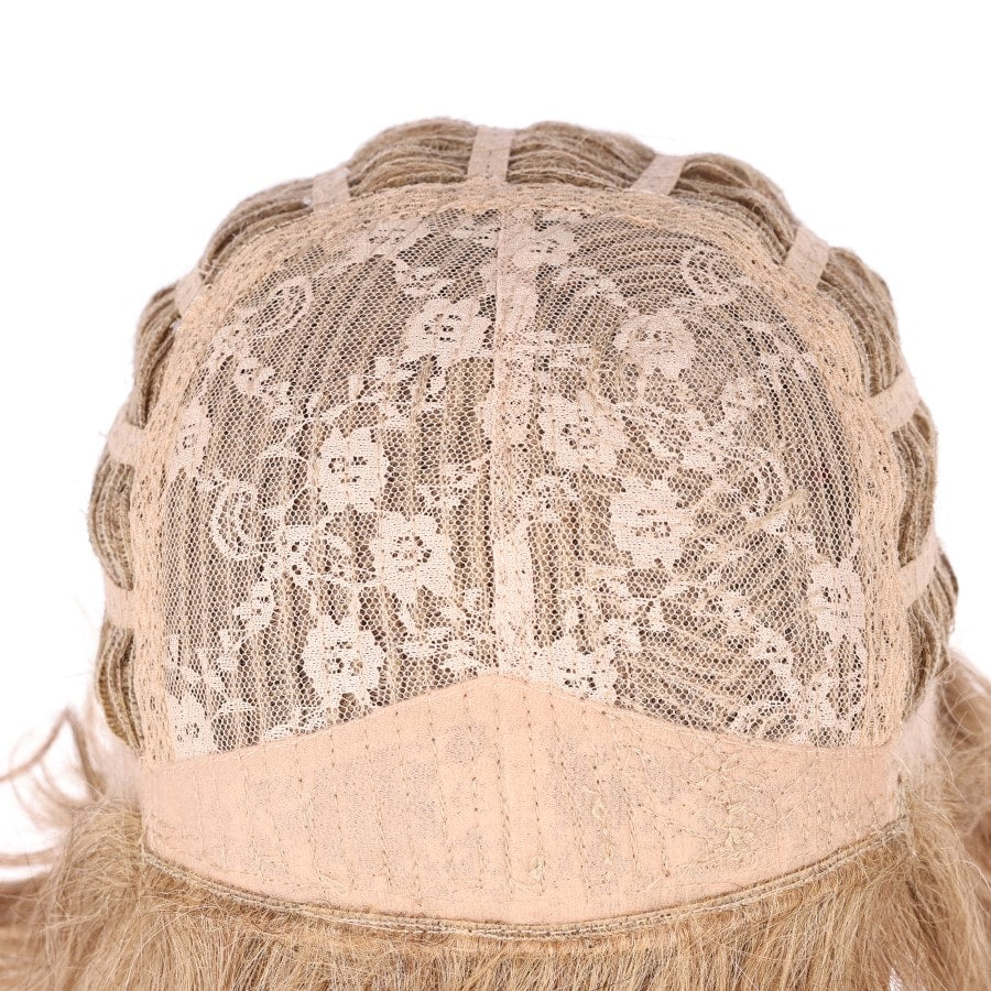 Perruque courte blonde dorée foncée douce de 10 pouces 10 pouces de cheveux humains Remy avec bang # 13-3