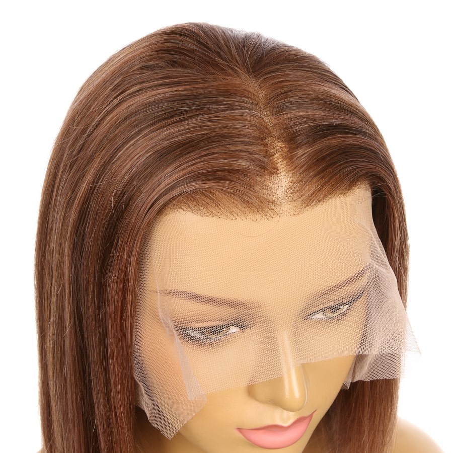 10" 4T 4/30 - Couleur courte #4T 4/30 Perruque de cheveux humains Remy 10 pouces Marron / Auburn