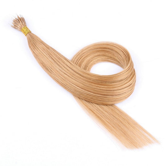 Extensions de cheveux avec perles Nano Rings blond fraise #27, 20 grammes, 100 % vrais cheveux humains Remy