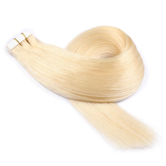 Blonde Invisible Tape-in Extensions, 20 wefts, 45 grams, 100% Real Remy Human Hair
