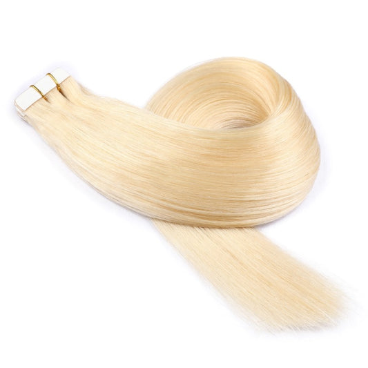 Extensiones adhesivas rubias n.° 60, 20 tramas, 45 gramos, 100 % cabello humano Remy real