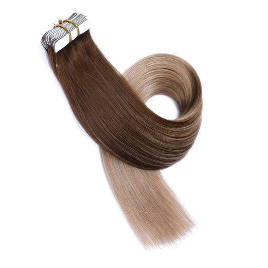 Ombre Blonde Invisible Tape-in Extensions, 20 wefts, 45 grams, 100% Real Remy Human Hair