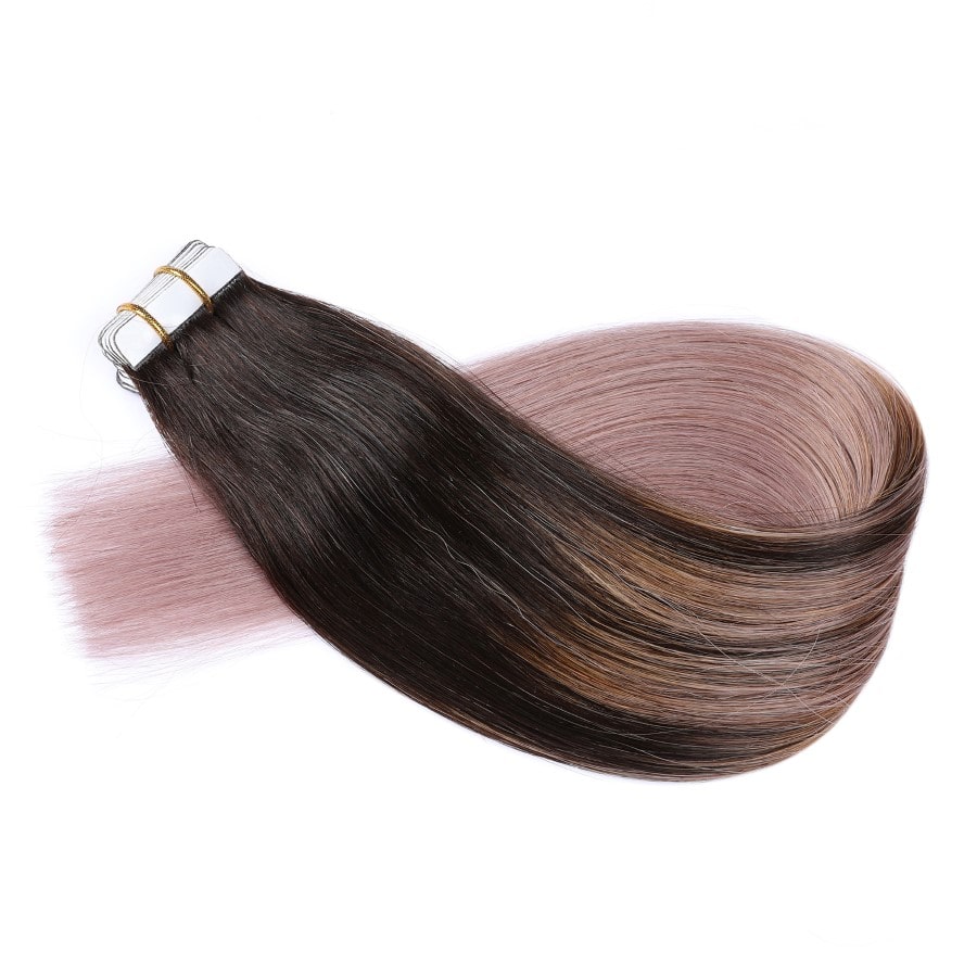 Ombre Pastel Invisible Tape in Extensions 20 wefts 45 grams 100 Re Tara Hair