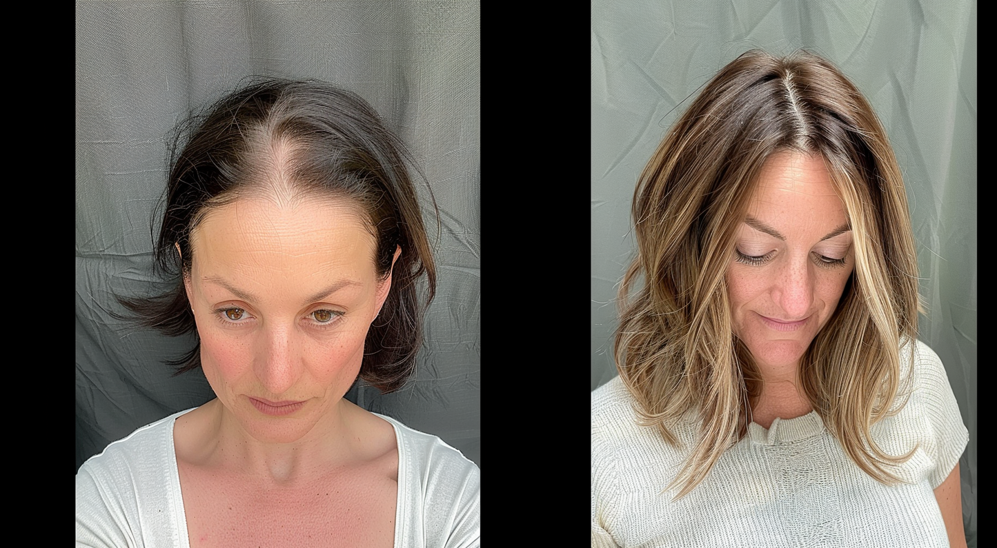 Hair Topper pour la perte de cheveux avancée dans la zone de la couronne complète, 50 grammes, 14 pouces, base monofilament 6,25 pouces x 2,25 pouces