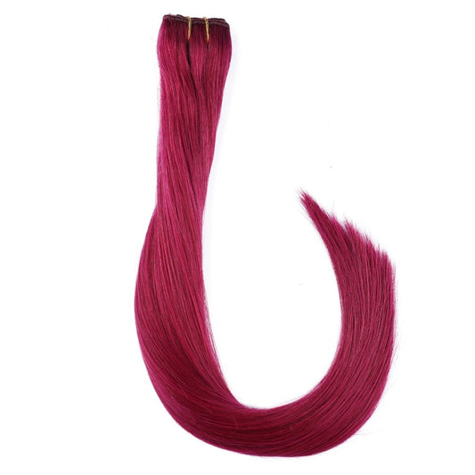 Burgundy Volumizing 1-piece Clip-in Weft - 100% Real Remy Human Hair