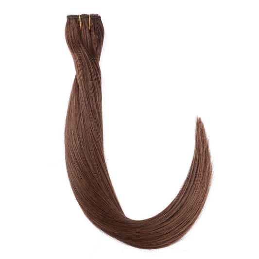 Chocolate Brown #4 Volumizing 1-piece Clip-in Weft - 100% Real Remy Human Hair