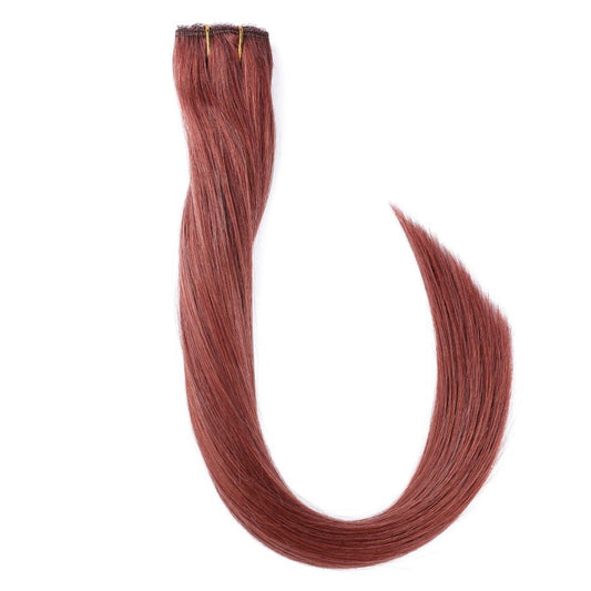 Dark Auburn Volumizing 1-piece Clip-in Weft - 100% Real Remy Human Hair