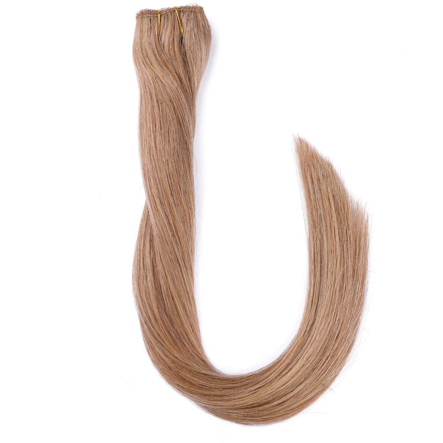 Honey Brown #12 Volumizing 1-piece Clip-in Weft - 100% Real Remy Human Hair