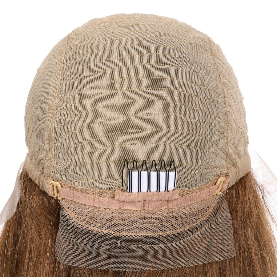 12" 4T 4/24 - Short Color #4T 4/24 Remy Human Hair Wig 12 inches Brown / Ash Blonde