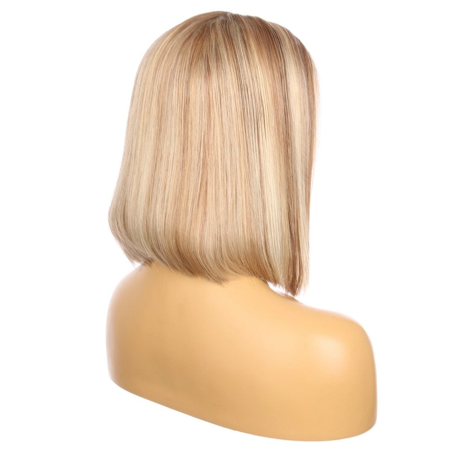 12" #8t/18/60/bob Rooted Mixed Blonde Remy Human Hair Short Wig 12inch, Square Cut Bob