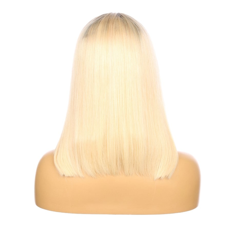 16" #1BT/613/bob Ombre Blonde Remy Human Hair Short Wig 16inch, Square Cut Bob