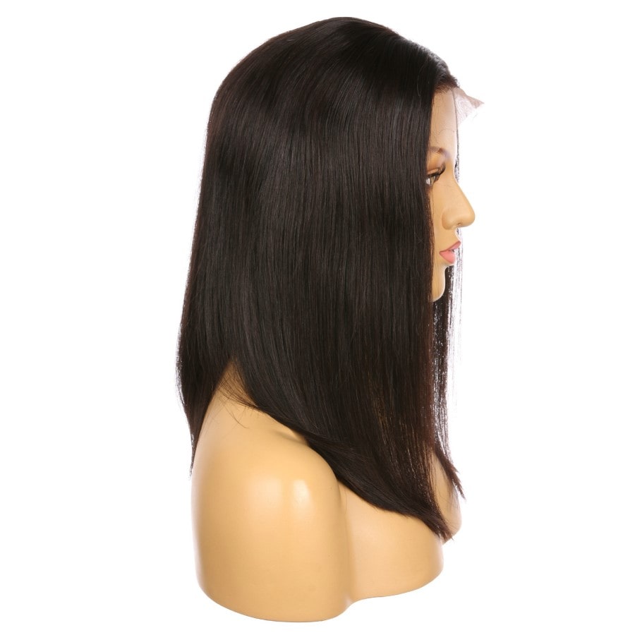 16" # 1b/bob Perruque courte de cheveux humains Remy brun le plus foncé 16 pouces, coupe carrée Bob