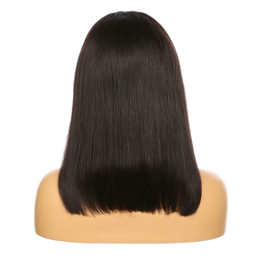 16" # 1b/bob Perruque courte de cheveux humains Remy brun le plus foncé 16 pouces, coupe carrée Bob